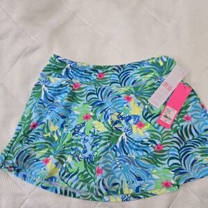 Lilly Pulitzer Blue and Green Tropical Skort